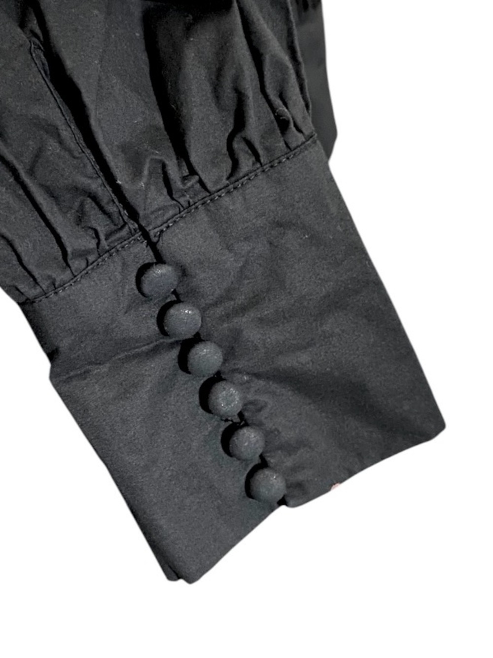 Nasty Gal Black Corset Top 8 Puff Sleeve Victorian Witchy Romantic Goth Cotton - Picture 5 of 10
